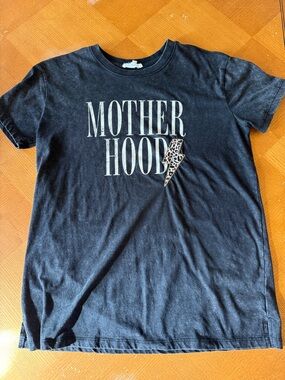 Maurices Black 'MOTHERHOOD' Tee with Leopard Accent